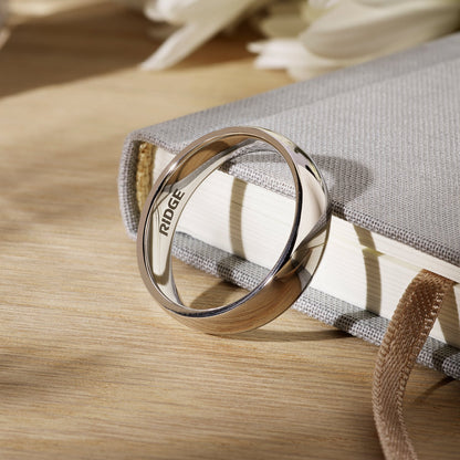 Ridge 6mm Rounded Ring Set - Platinum | Tantalum