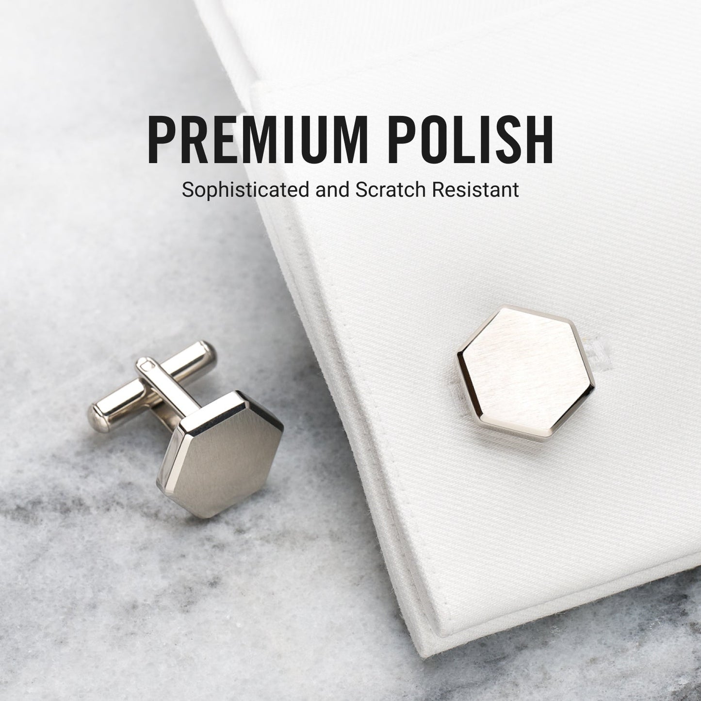 Tie Bar & Cufflinks Kit - Platinum